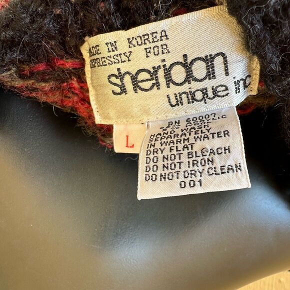 Vintage Sheridan Unique Inc. Sweater Vest Womens‎ Large Square Knit Acrylic Wool - Picture 5 of 5
